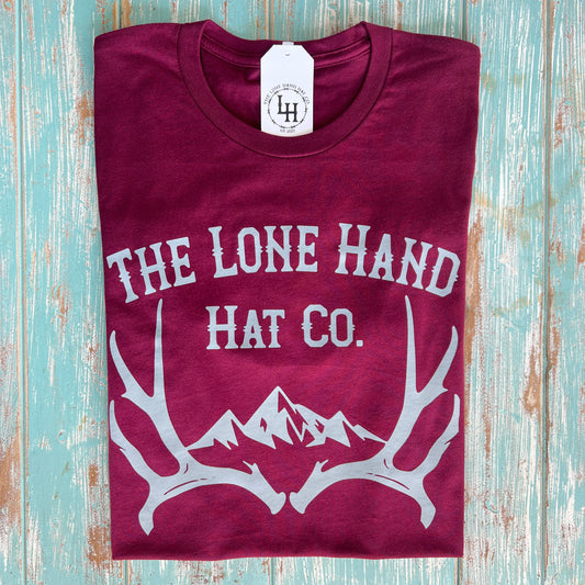 The Hunt Maroon Short Sleeve T-shirt | The Lone Hand Hat Co